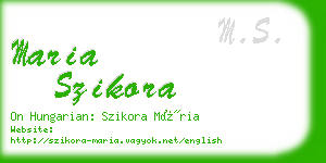 maria szikora business card